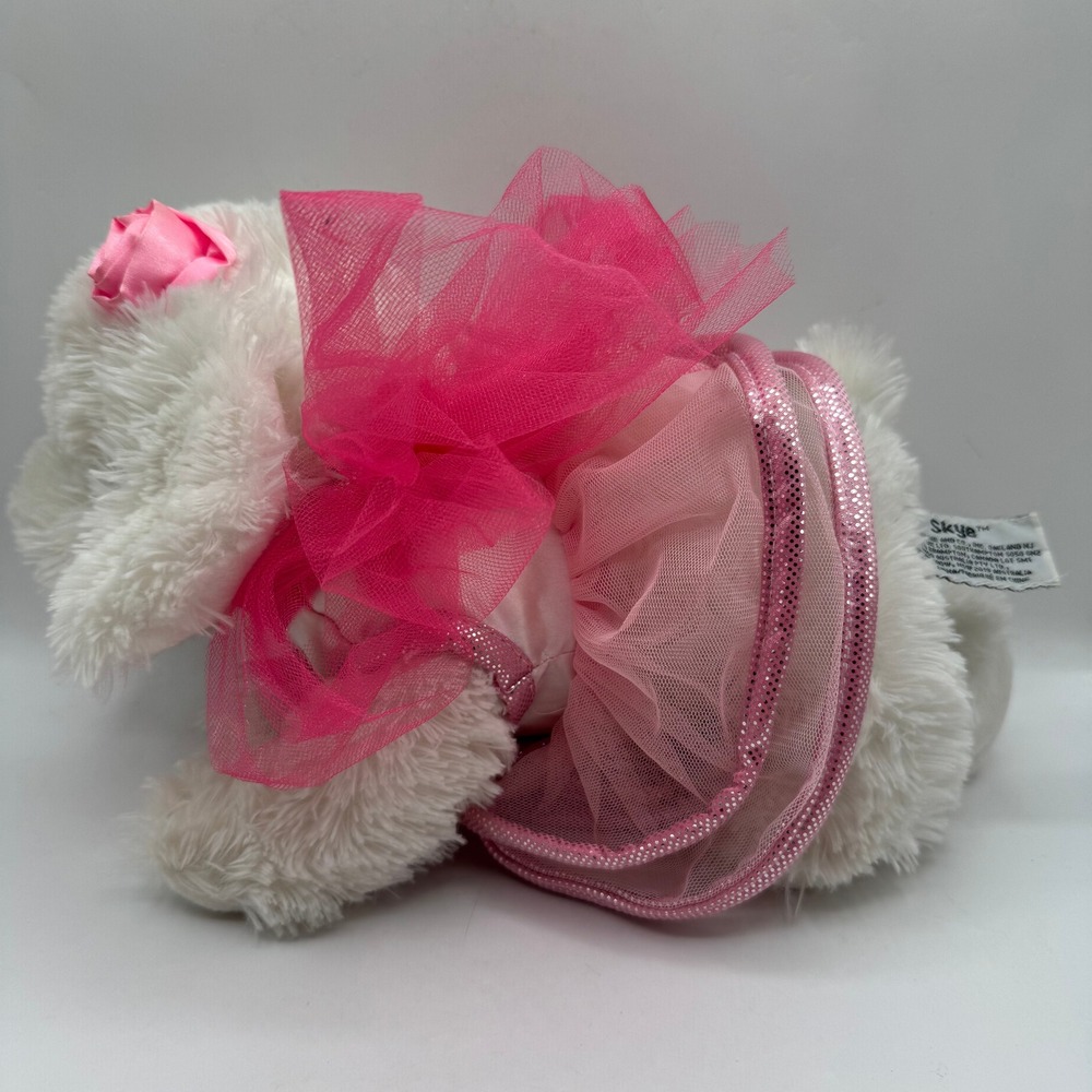 Russ Berrie Skye Plush Dog Kids Small White Pink Ballerina Tutu Stuffed Animal